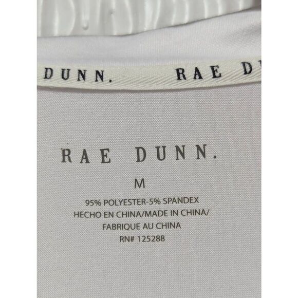 Rae Dunn Women's Soft White Pink Trim Flower Embellished Pocket Night Shirt Size - Picture 2 of 7